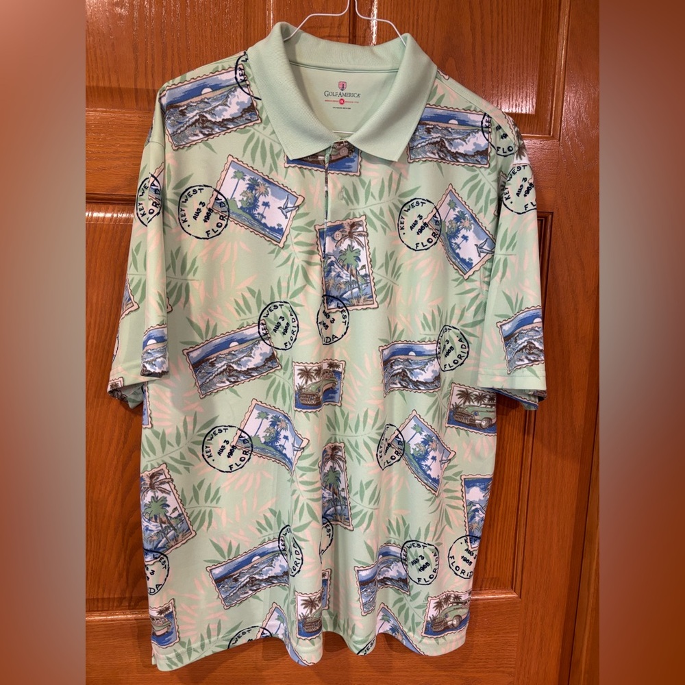 Club Room Mint Green Graphic Polo Shirt